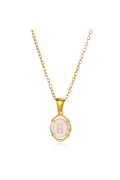 Choice قلادة بحرف H للنساء، سلسلة من الفولاذ المقاوم للصدأ، قلادات حروف الأبج...