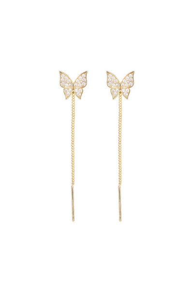Choice S1-2Pcs-Golden 2Pcs Butterfly Earrings For Women Girls, Sparkly Rhines...