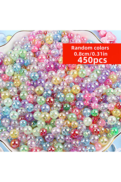 Choice1 خرز دائري شفاف بألوان متنوعة 8 مم - 450 قطعة / 225 قطعة، 8 مم، بألوان...