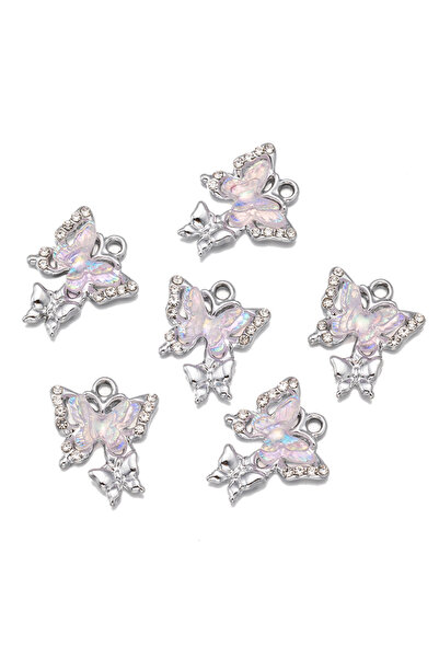 Choice مجموعة من 10 قطع من تعليقات الحيوانات الأرجوانية المطلية بالروديوم، عل...