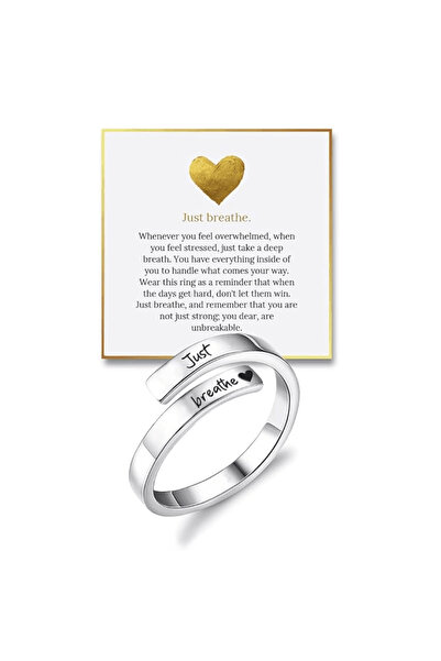 Choice silver Fashion Stainless Steel Just Breathe Wrap Ring With Inspiration...