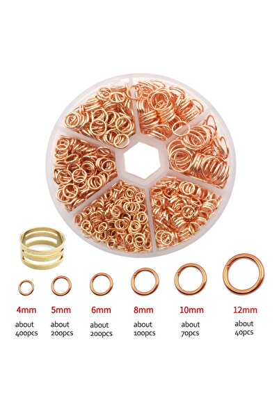 Choice مجموعة حلقات حديدية ذهبية وردية اللون، 1010 قطعة، الأكثر مبيعًا (معبأة...