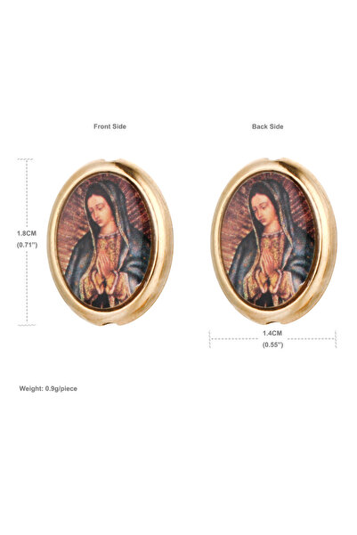 Choice Blue-10pcs 10pcs Catholic Our Lady of Guadeloupe Icon Beads Oval Shape...