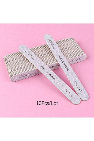 Choice 10 قطع من مبارد الأظافر الخشبية الرمادية السميكة المستقيمة ذات حبيبات ...