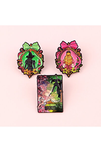 Choice 3 قطع من دبابيس بروش مستوحاة من أفلام الساحرات، دبوس مينا معدني بتصميم...