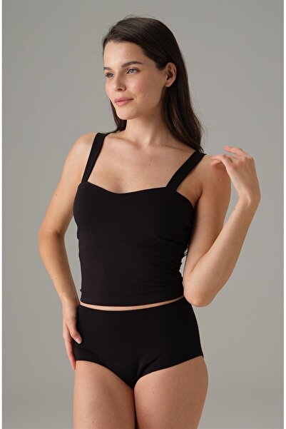 Doreanse Women'S, Exclusive, Black, Modal-Cotton, Heart Neckline, Strappy Spo...