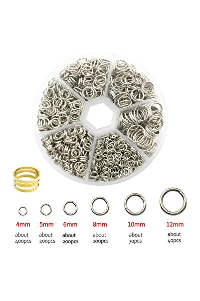 Choice1 مجموعة حلقات حديدية مفتوحة وحلقات وصل بيضاء K مكونة من 1010 قطعة، الأ...