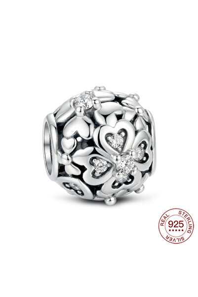 Choice Lucky 925 Sterling Silver Charms Stacked Four-Leaf Clover Pendants Bea...