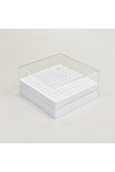 Choice7 صندوق تخزين أبيض لأدوات حفر الأظافر، يحتوي على 100 فتحة، حامل رؤوس ال...