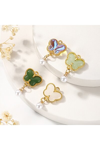 Choice ١٠ قطع من تعليقات الفراشات الملونة المطلية بالمينا، مع قلادات من سبيكة...