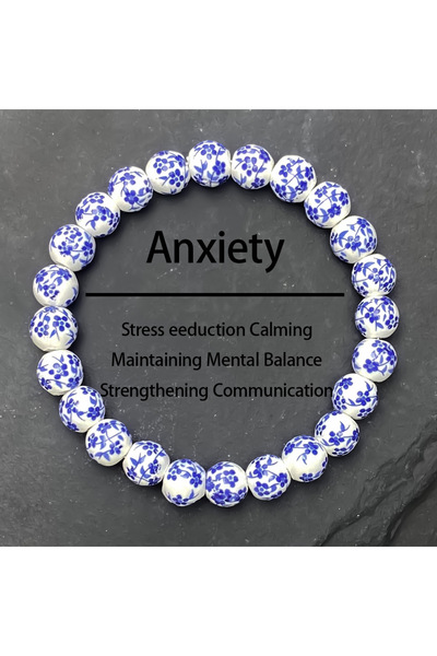 Choice Blue Fashionable blue and white porcelain ceramic bead bracelet handma...