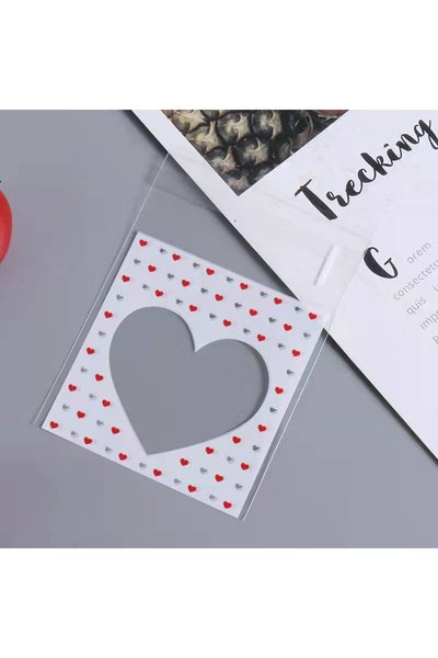 Choice 100 قطعة من أكياس السيلوفان البلاستيكية على شكل قلب مجوف 7x7 مم، مقاس ...