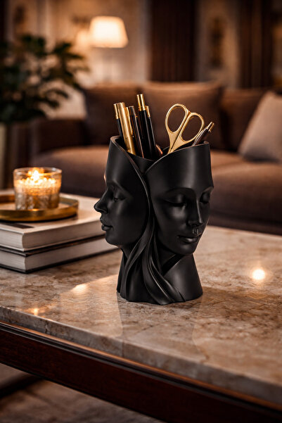 Heaven Home Design Modern Siyah Dekoratif Büst Heykel | 3D Baskı Minimalist M...