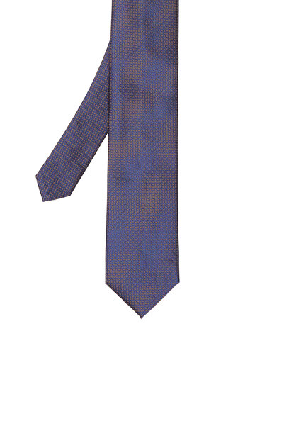Network Lacivert Desenli Kravat