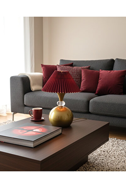 Decodelight Eskitme Boya Kristal Taşlı Küre Metal Ayaklı 22 cm Açık Krem Pile...