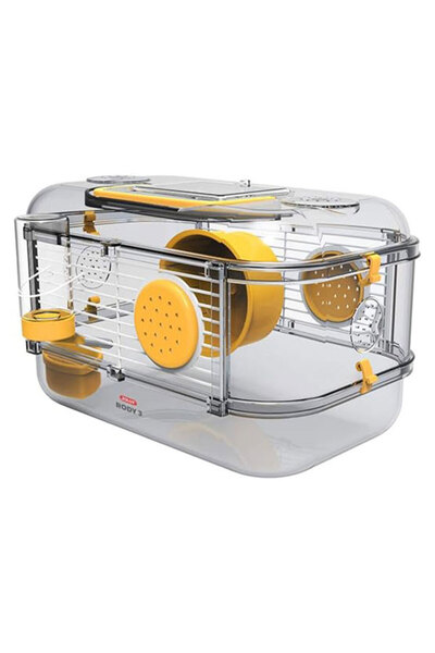 ALL FOR WAN'S LIFE قفص رودي 3 الصغير للقوارض - أصفر الموز