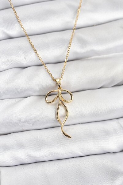 norsary 316L Steel Chain Gold Color Bow Model Women's Necklace