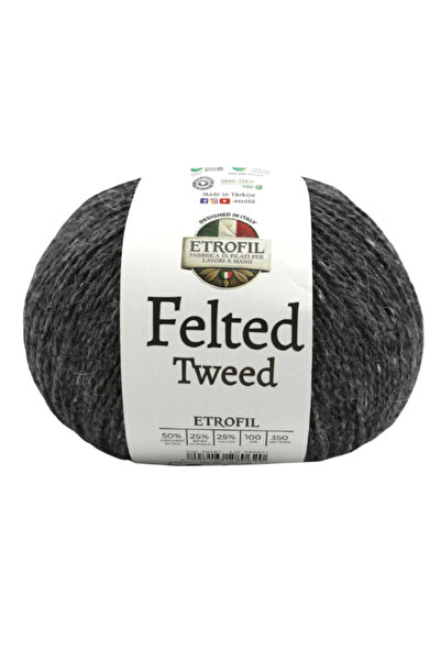 Etrofil Felted Tweed 3’lü %50 Merino Yünü %25 Baby Alpaka %25 Viskoz 100 g 35...