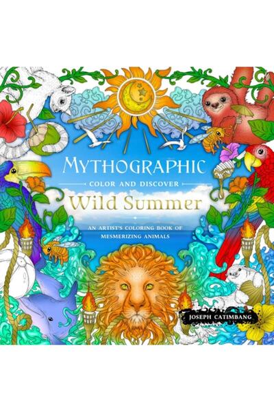 Book Boss كتاب تلوين واكتشاف أسطوري: صيف بري: كتاب تلوين فني لحيوانات ساحرة