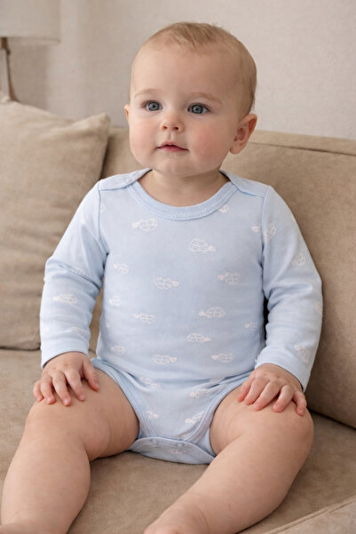 Atlas Baby House بدلة أطفال حديثي الولادة من القطن بنسبة 100% بأكمام طويلة ون...