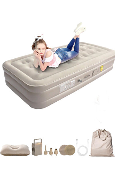 Bojasmiial مرتبة هوائية فردية ذاتية النفخ مع وسادة قابلة للنفخ. طقم إصلاح وحق...