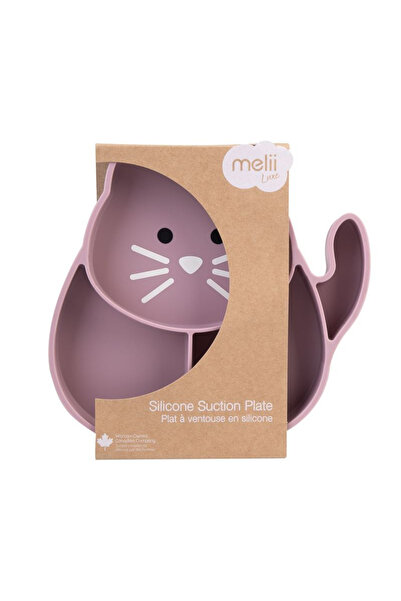 Melii Silicone compartmentalized plate with suction cup, luxe, cat