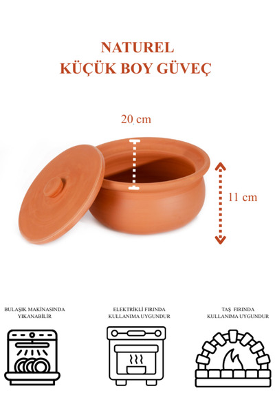 tureks pottery وعاء طهي طبيعي صغير الحجم