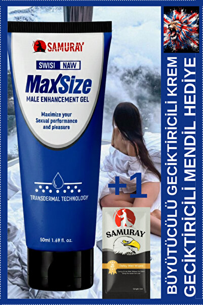 SAMURAY Erkek Bakımına Özel Penis Büyütücülü ve Geciktiricili Krem+1 Geciktir...