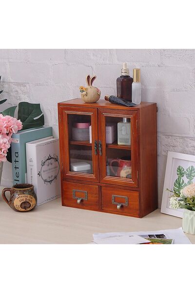 Arabest Kitchen Vintage Medicine Cabinet,Wall Storage Cabinet with Glass Doub...