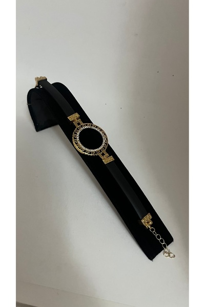 Romea سوار أسود بتصميم كوردونلو، سوار بتصميم ذهبي، سوار أنيق كهدية مثالية