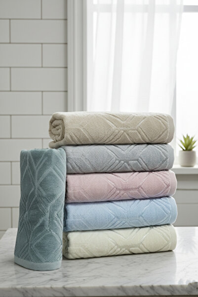 MORRİVAL منشفة وجه مخملية مقاس 50x90 سم، 6 قطع، هدية زفاف ملونة للاستخدام اليومي