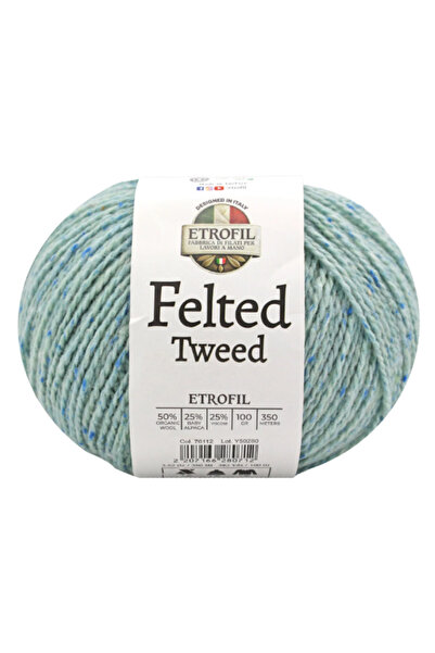 Etrofil Felted Tweed %50 Organik Merino Yünü %25 Baby Alpaka %25 Viskoz 100 g...