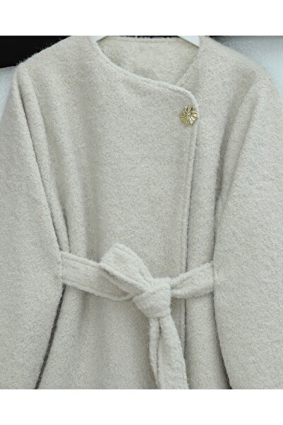 MİYALORA Astarlı Tek Düğmeli Sakallı Kemerli Kap