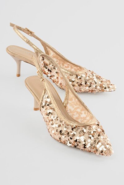 Mubiano Women's Stiletto Sequined Evening Dress Heeled Shoes Luxa Bronze