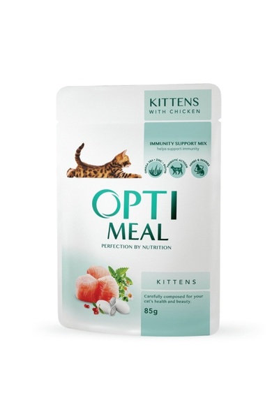 OptiMeal Hrană umedă Super-Premium pentru pisoi - Pui - 85 g