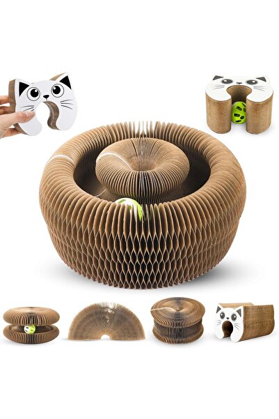 Arabest 2 Pcs Cat Toy Cat Head Magic Organ Cat Scratch Board, Reversible Retr...