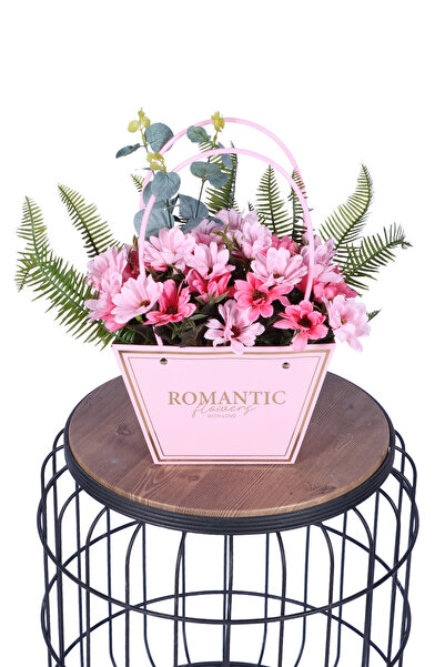 Yapay Çiçek Sitesi Yapay Çiçekli Romantic Çantalı Aranjman Model 18