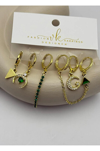 BİJU YILMAZ أقراط ذهبية من 6 قطع VIP - 25-vip170