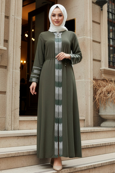 N.S NEVA STYLE Abaya cu model kaki Tesettür 45303HK