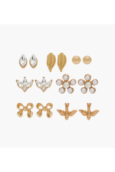 Lifestyle عبوة من 7 أقراط معدنية متنوعة ذات مشبك خلفي