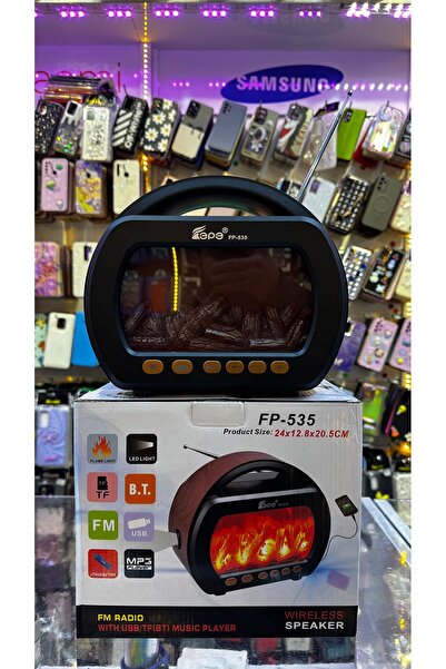 NOSTALJİ RADYO Şömineli 3 Mod El Fenerli Powerbanklı Model Telefon Şarj Edebilir