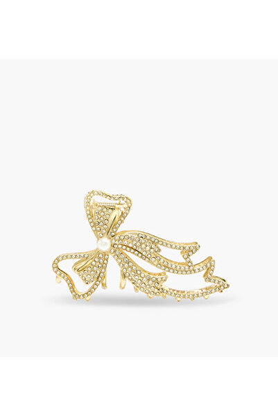 Lifestyle Bow Shape Hair Clamp with Stone Embellishments