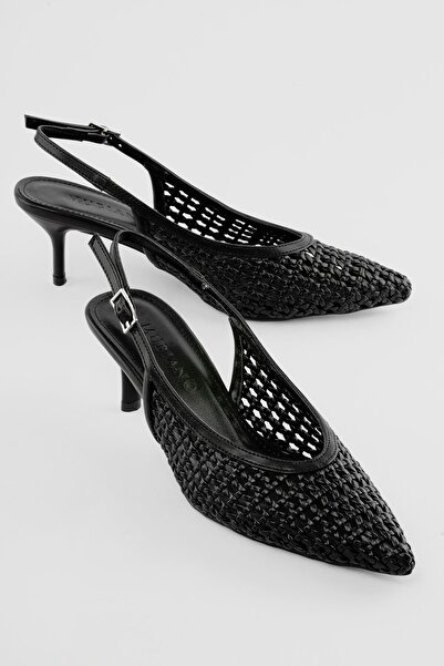 Mubiano Women's Stiletto Hand-Knitted Heeled Shoes Dalia Black