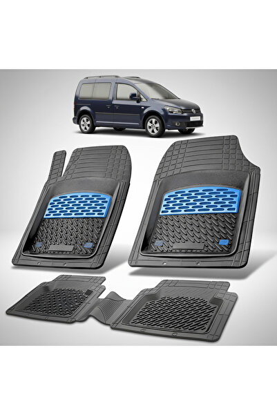 TEAMCAR Covorașe tip tavă compatibile cu Volkswagen Caddy 2010-2015, albastre