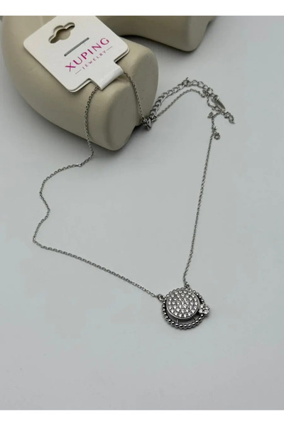 BİJU YILMAZ Xuping silver stone flower detail necklace - 25-xpk01