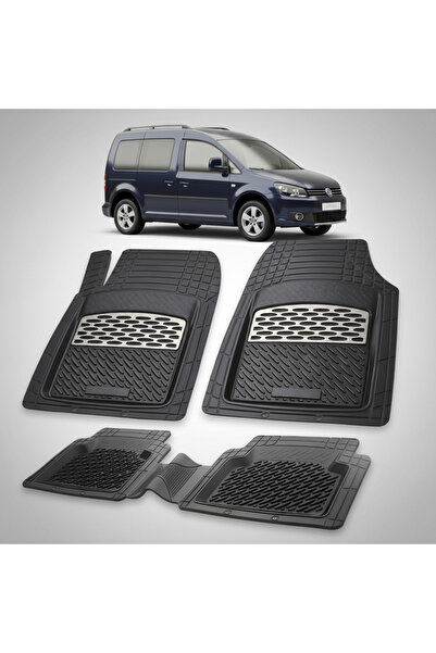 TEAMCAR Covorașe tip tavă compatibile cu Volkswagen Caddy 2010-2015, argintii