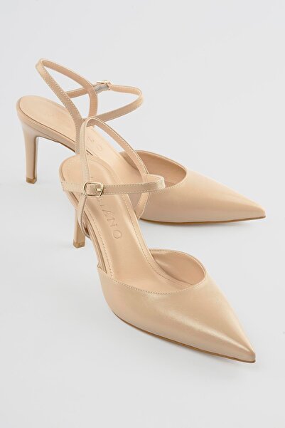 Mubiano Women's Stiletto Pointed Toe Heeled Shoes Irisa Beige