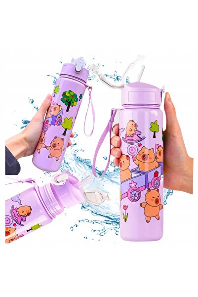 Other Capybara Water Bottle with Straw for Children to School 690 ml