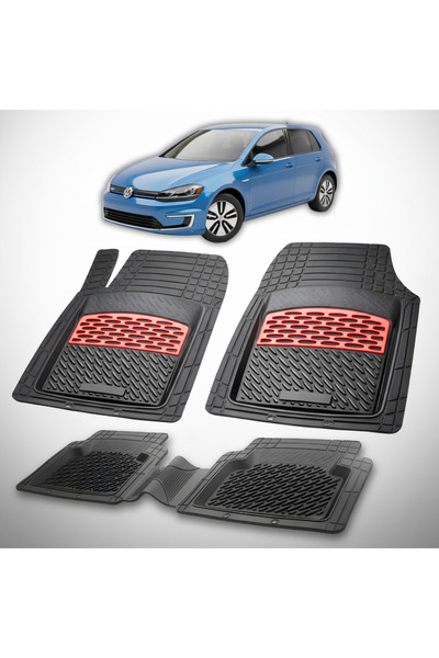 TEAMCAR Πατάκια Μοκέτας Τύπου Trivet Συμβατά με Volkswagen e-Golf, Κόκκινα