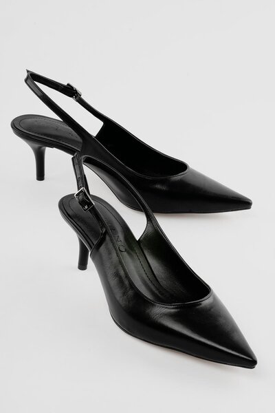 Mubiano Women's Stiletto Pointed Toe Heeled Shoes Elira Black